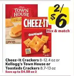 Winn Dixie Cheez-It Crackers or Kellogg's Town House or Toasteds Crackers offer
