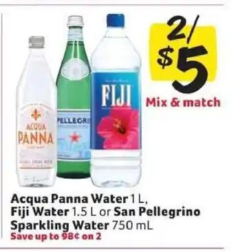 Winn Dixie Acqua Panna Water, Fiji Water, San Pellegrino Sparkling Water offer