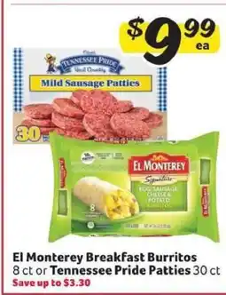 Winn Dixie El Monterey Breakfast Burritos or Tennessee Pride Patties offer