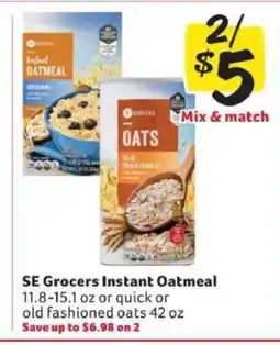 Winn Dixie SE Grocers Instant Oatmeal offer