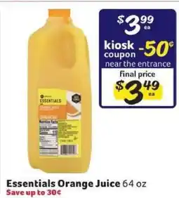 Winn Dixie Essentials Orange Juice offer