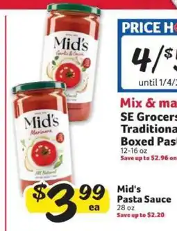Winn Dixie Mid's Pasta Sauce offer