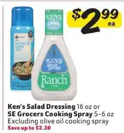Winn Dixie Ken's Salad Dressing or SE Grocers Cooking Spray offer