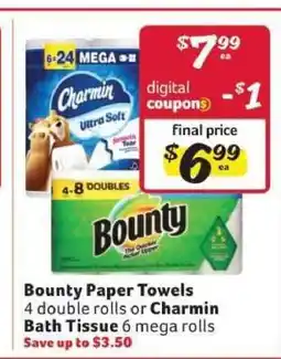 Winn Dixie Bounty Paper Towels or Charmin Bath Tissue offer