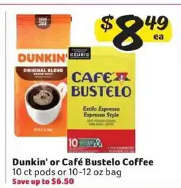 Winn Dixie Dunkin' or Café Bustelo Coffee offer