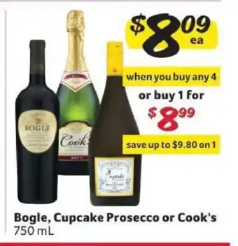 Winn Dixie Bogle, Cupcake Prosecco or Cook's offer