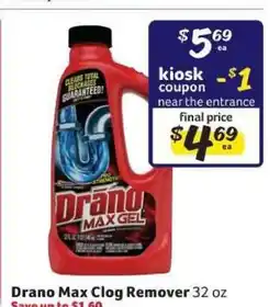 Winn Dixie Drano Max Clog Remover offer