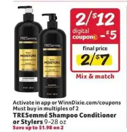 Winn Dixie TRESemmé Shampoo, Conditioner or Stylers offer