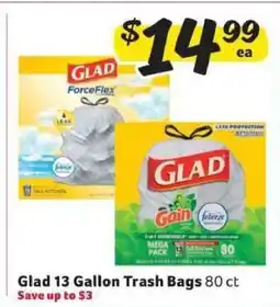 Winn Dixie Glad 13 Gallon Trash Bags offer