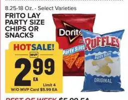 Food Lion Frito Lay Party Size Chips or Snacks offer