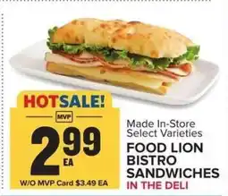 Food Lion FOOD LION BISTRO SANDWICHES offer