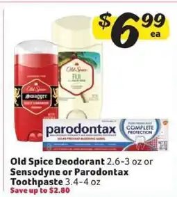 Winn Dixie Old Spice Deodorant or Sensodyne or Parodontax Toothpaste offer