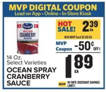 Food Lion Ocean Spray Cranberry Sauce offer