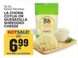 Food Lion La Chona Cotija or Quesadilla Shredded Cheese offer