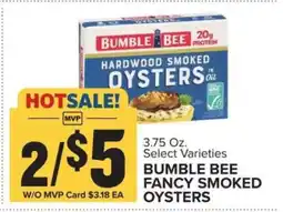 Food Lion Bumble Bee Fancy Smoked Oysters offer