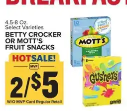 Food Lion Betty Crocker or Mott's Fruit Snacks offer
