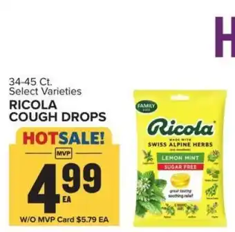 Food Lion Ricola Cough Drops offer