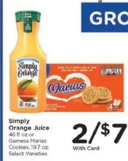 Kroger Simply Orange Juice or Gamesa Marias Cookies offer