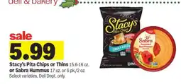 Meijer Stacy's Pita Chips or Thins or Sabra Hummus offer