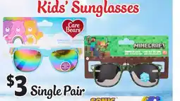Ocean State Job Lot Single Pair Kids' Sunglasses offer