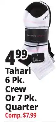 Ocean State Job Lot Tahari 6 Pk. Crew Or 7 Pk. Quarter offer