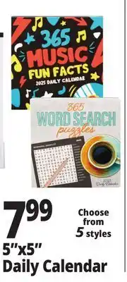 Ocean State Job Lot 5x5 Daily Calendar offer