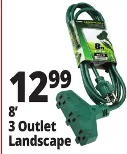 Ocean State Job Lot Prime Medium Duty 3 Outlet Landscape Extension Cord 8' offer