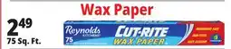 Ocean State Job Lot Reynolds Kitchens Cut-Rite Wax Paper 75 sq ft offer