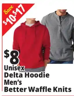 Ocean State Job Lot Unisex Delta Hoodie Men's Better Waffle Knits offer
