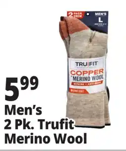 Ocean State Job Lot Men's 2 Pk. Trufit Merino Wool offer