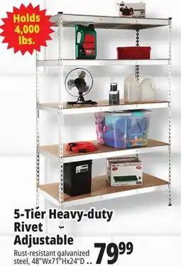 Ocean State Job Lot Method Storage Systems 5-Tier Heavy-Duty Rivet Shelving Unit 48 x 71 offer