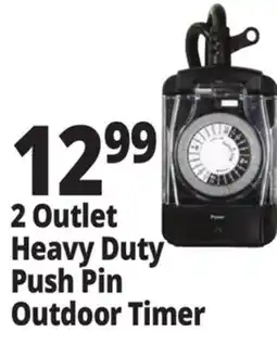 Ocean State Job Lot Prime Heavy-Duty 2 Outlet Push-Pin Outdoor Timer offer