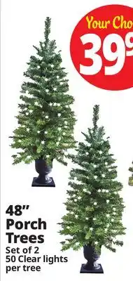 Ocean State Job Lot 48 Artificial Lighted Porch Christmas Trees Set of 2 offer