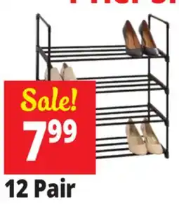 Ocean State Job Lot 12 Pair 4 Tier Shoe Racks offer