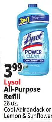 Ocean State Job Lot Lysol All-Purpose Refill offer
