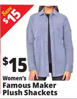 Ocean State Job Lot Women's Famous Maker Plush Shackets offer