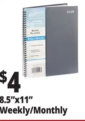 Ocean State Job Lot 8.5x11 Weekly/Monthly Gregorian offer