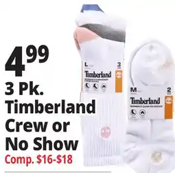 Ocean State Job Lot 3 Pk. Timberland Crew or No Show Women's Casual Socks offer