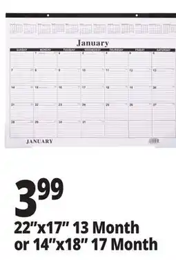 Ocean State Job Lot 2025-2026 Premiere 17 Month Desk Calendar 18 offer
