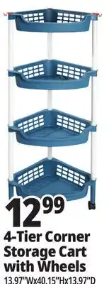 Ocean State Job Lot 4-Tier Corner Storage Cart offer