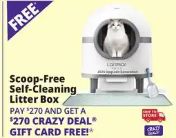Ocean State Job Lot Laresar Pets Scoop-Free Self Cleaning Litter Box White/Gray offer
