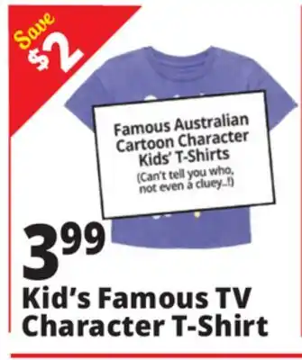 Ocean State Job Lot Kid's Famous TV Character T-Shirt offer