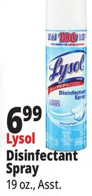 Ocean State Job Lot Lysol Crisp Linen Disinfectant Spray 19 oz offer