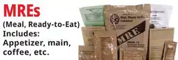 Ocean State Job Lot MREs (Meal, Ready-to-Eat) Includes: Appetizer, main, coffee, etc. By The Meal offer