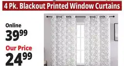 Ocean State Job Lot 4 Pk. Blackout Printed Window Curtains offer