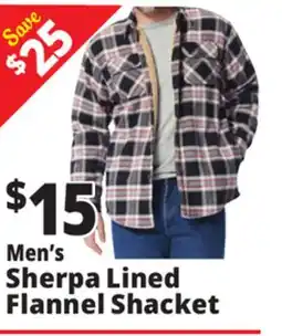 Ocean State Job Lot Men's Sherpa Lined Flannel Shacket offer