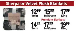 Ocean State Job Lot Sherpa or Velvet Plush Blankets offer