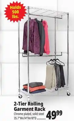 Ocean State Job Lot 2-Tier Rolling Garment Rack offer