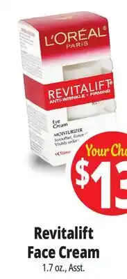 Ocean State Job Lot L'Oreal Revitalift Anti-Wrinkle + Firming Face/Neck Contour Cream 1.7 oz offer