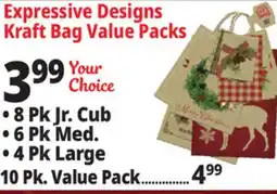 Ocean State Job Lot Expressive Designs Kraft Bag Value Packs offer